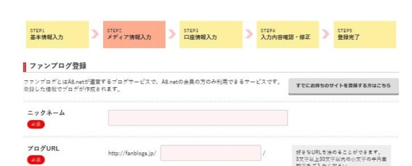 A8への登録方法