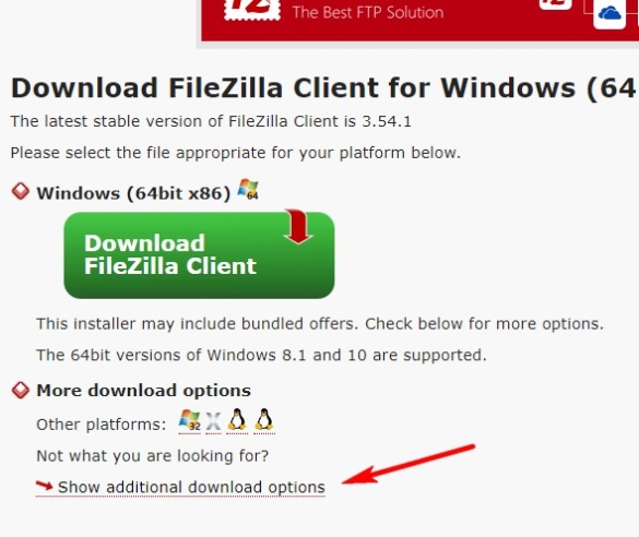 FileZilla のダウンロード